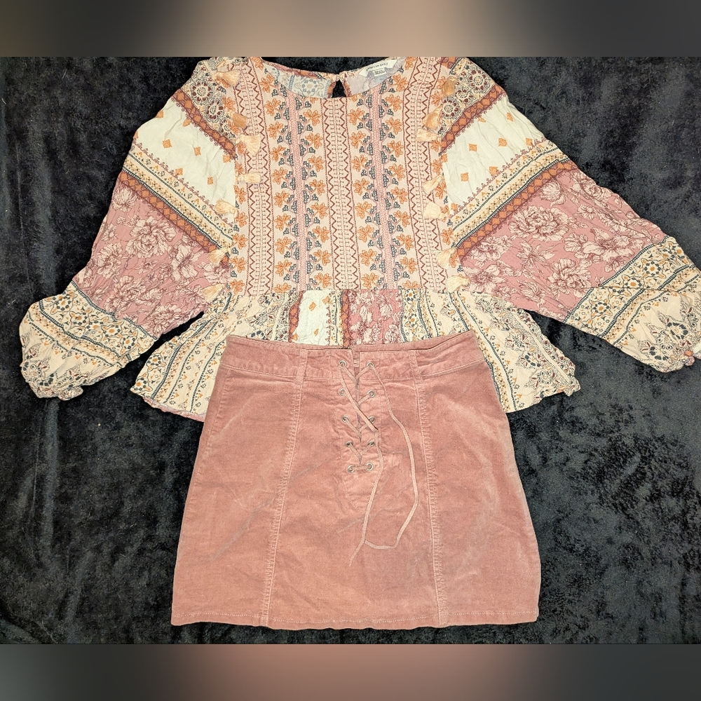 2 PC Boho Skirt/Top Set